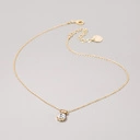 Zlocony naszyjnik z łańcuszka z zawieszką z kryształem. MRS ROBINSON