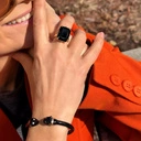 Sztywna otwarta bransoletka z dwiema głowami panter. PATRZ NA MNIE