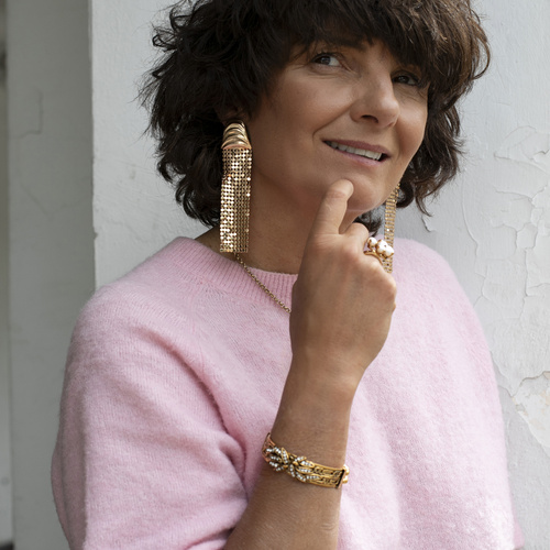 Pulsera sobredorada con cristales