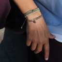 Bransoletka z paciorków Miyuki z zawieszką w formie kwiatka. MARIE