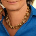 Złocony naszyjnik z podwójnych ogniw o nieregularnej formie. DONNA FORTE