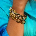 Pozłacana pancerka z ekoskórą z rozetami jaguara. DZIKA NATURA