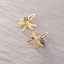 Wiszące kolczyki ważki z małą kulką pełną kryształków. MAŁE WAŻKI