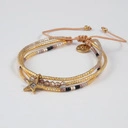 Trzyrzędowa bransoletka z paciorków Miyuki z gwiazdą. ZŁOTE CANNES