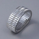 Posrebrzana elastyczna bransoletka z ogniw ze stali. GRANDE ARCHE