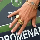 Złocona bransoletka na łańcuchu ze srebrzonym kwiatem. OGRODY SCHONBRUNN