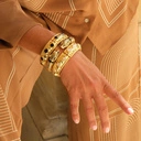 Pozłacana bransoletka z czarną emalią i tłoczeniami. KLEJNOT BAROKU