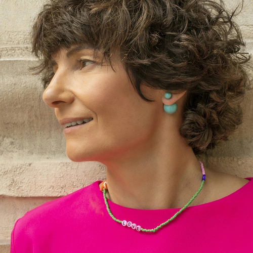 Dwustronne kolczyki z dwóch turkusowych kulek. KOLOR NASTROJU