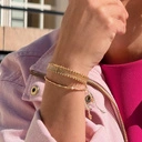 Wąska bransoletka ręcznie tkana z paciorków Miyuki. BLASK NIFERTITI