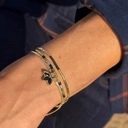 Bransoletka z paciorków Miyuki z ozdobną zawieszką. TULIPE NOIR