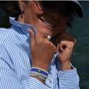 Wąska bransoletka tkana z paciorków Miyuki z dekorem. FETE DU CITRON