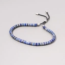 Bransoletka męska ze stali i koralików lapis lazuli. ZNACZY KAPITAN