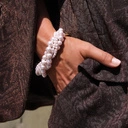 Pięciorzędowa bransoletka ze szklanych pereł w różu. RÓŻOWY OBŁOK