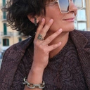 Złocona bransoletka z grubych ogniw z kryształkami. OLIVIA