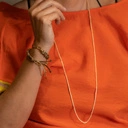 Złota bransoletka z brązowym i beżowym kordonkiem. MOJA OD LAT