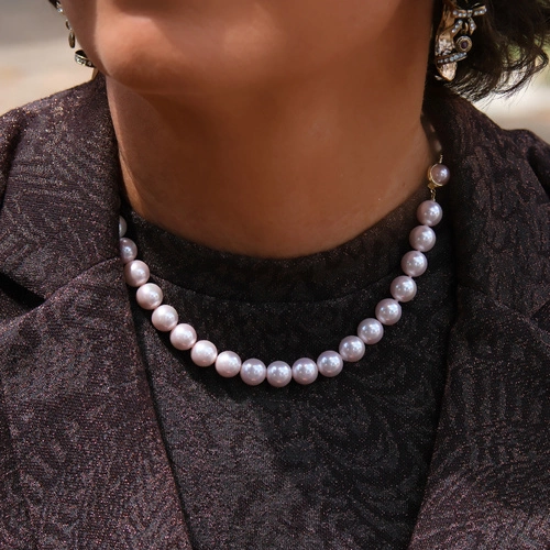 Naszyjnik ze szklanych pereł Majorka w delikatnym różu. ZOSTAŃ JESZCZE ŁYK