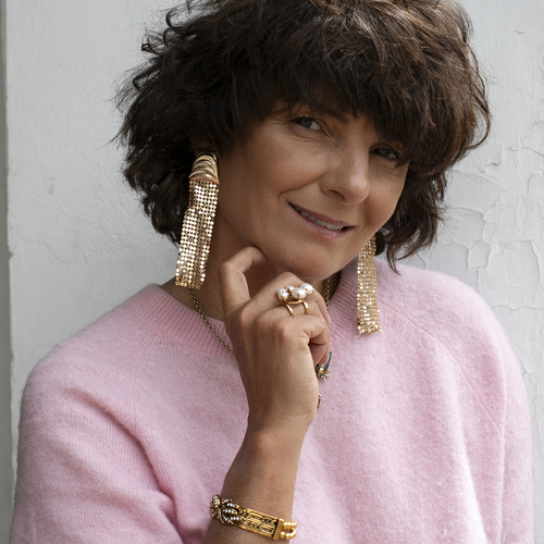 Pulsera sobredorada con cristales