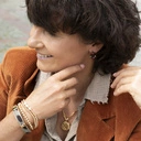 Złota bransoletka z ekoskórą z włosiem à la zebra. SŁOŃCE AFRYKI