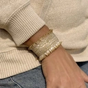 Szeroka bransoletka ręcznie tkana z paciorków Miyuki. PLAZA DE TOROS