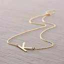 Złoty wisiorek na łańcuszku z zawieszką z literką K. K - KASIA