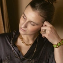 Pozłacana pancerka z zielonym paskiem ekoskóry. ZIELONA POLANA