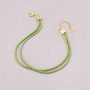 Krótki podwójny naszyjnik z zielonego sznurka. ROZPIERA MNIE ENERGIA