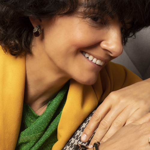 Skarabeusze w czerwieniach. Kolczyki wkrętki