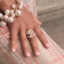 Regulowany pierścionek a la koralowiec z cyrkoniami. ŚWIATŁO OCEANU