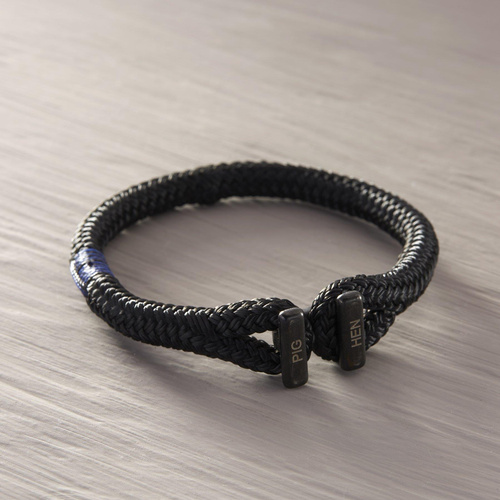 HACIA EL HORIZONTE. Pulsera negra de cuerda náutica