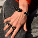 Pierścionek z głową czarnej pantery z cyrkoniami. DZIKA PRZYJEMNOŚĆ