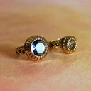 Duży pierścionek z niebieskim kryształem. NIEBIESKIE OCZY