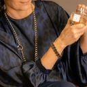 Pozłacany naszyjnik na łańcuszku z serduszkiem. MIŁOŚĆ TO OGIEŃ