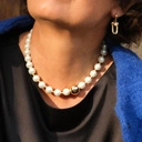 Pozłacane kolczyki w formie szekli z kulką z cyrkoniami. NA WODACH ATLANTYKU