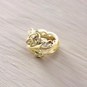 Duży pozłacany pierścionek inspirowany konwaliami. MOJEJ UKOCHANEJ