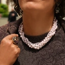 Naszyjnik ze szklanych pereł Majorka w pudrowym różu. SPLECIONE MYŚLI