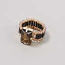 Pozłacany pierścionek z koralików z kryształem. CUBA LIBRE