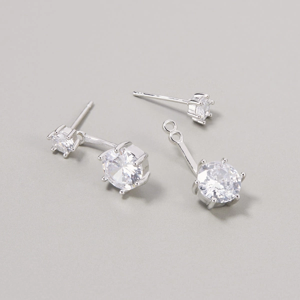 Platynowane kolczyki z przezroczystymi kryształami. WEŹ TO NA CHŁODNO