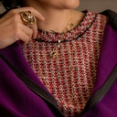 Długi pozłacany naszyjnik z cyrkoniami serduszkami. DLA DZIEWCZYN