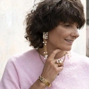 Zlocona bransoletka z motywem liści z kryształkami. NOSTALGICZNIE