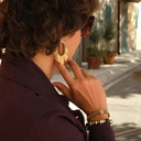 Bransoletka z koralików w złocie i srebrze z kryształem. PRZETAŃCZYĆ CAŁĄ NOC