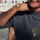 Pozłacana bransoletka z ażurowym dekorem z perłą. UTKANE MARZENIA