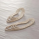 Długie owalne kolczyki wiszące wysadzane cyrkoniami. BLINK BLINK 