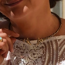 Sztywny pozłacany naszyjnik z głowami żyraf z cyrkoniami. DŁUUUGA SZYJA