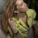 Bransoletka łańcuch z oliwkowym paskiem z ekoskóry. PAS ZIELENI