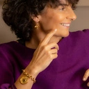 Złocone kolczyki z ażurowym motylkiem i kryształkiem. WESOŁKA