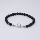 Bransoletka z koralików z agatu, z zapięciem na kotwicę. PRZYSTANEK MORZE