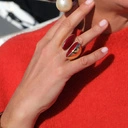 Złocony pierścionek w emalii w tonacji cabernet. ROZPALONE DUSZE