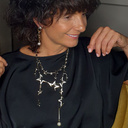 SEÑORITA. Pendientes colgantes con perla