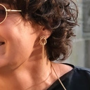 Pozłacane wiszące kolczyki wstążki z łańcuszków. CZUŁE CHWILE