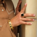 Pozłacana bransoletka z czarną emalią i tłoczeniami. KLEJNOT BAROKU